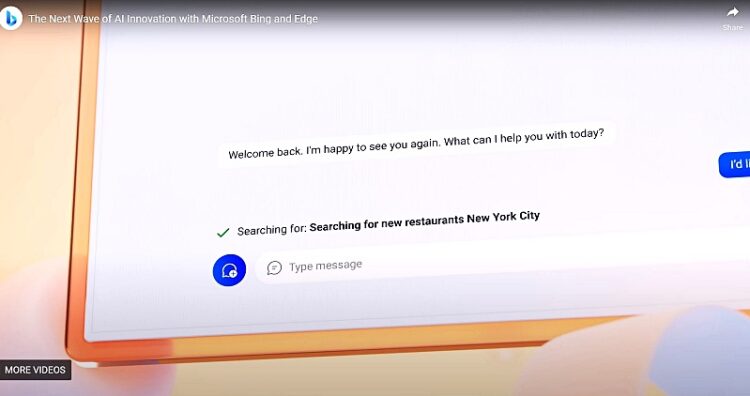 MS 새로운 검색 엔진 빙 소개 영상 캡처
