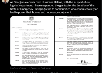 '헐린' 피해 복구 지원 위해 조지아, 유류세 징수 중단